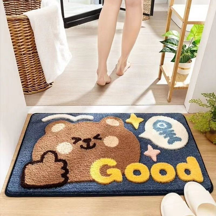 Plush Bathroom Quote Mat