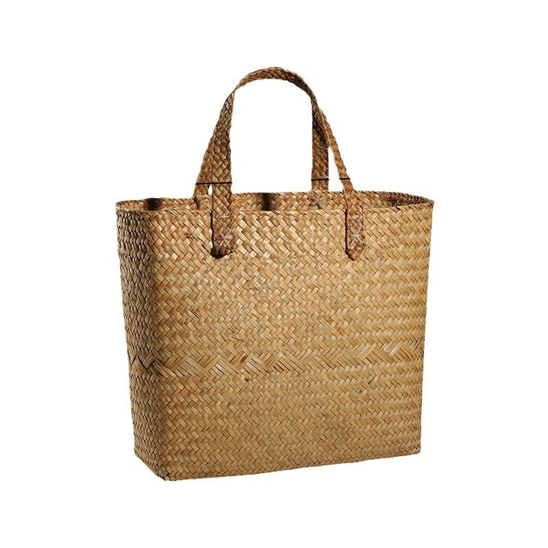 Premium Handwoven Natural Storage Tote Bowlift