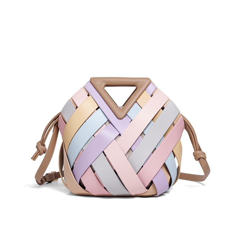 Handcrafted Woven Leather Shoulder Bag Bowlift