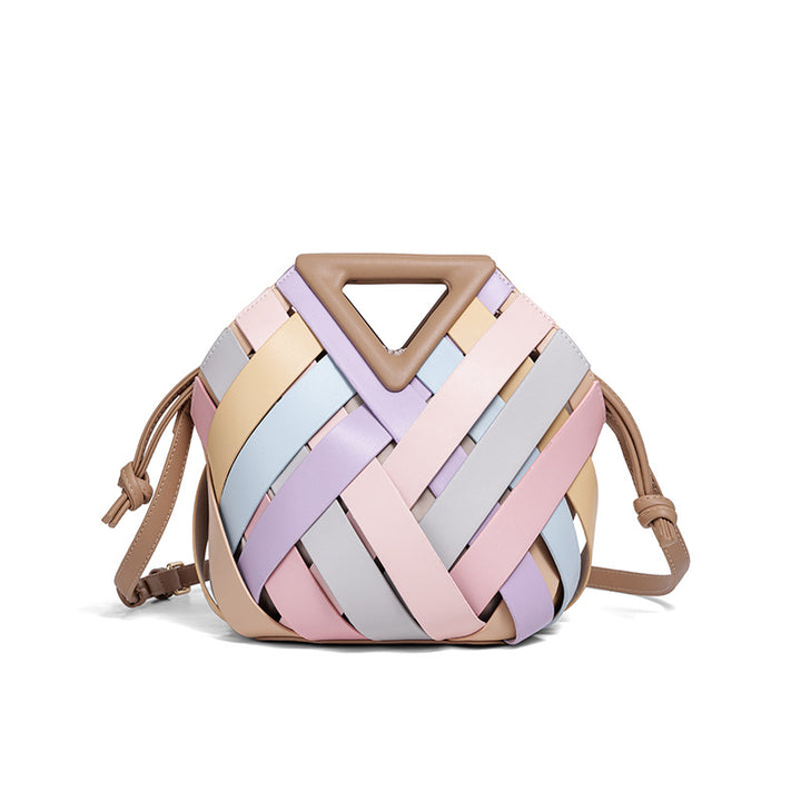 Woven Leather Handbag Bowlift