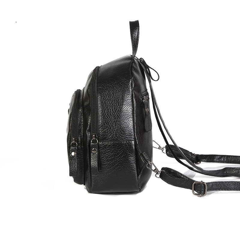 Stylish Leather Mini Backpack Bowlift