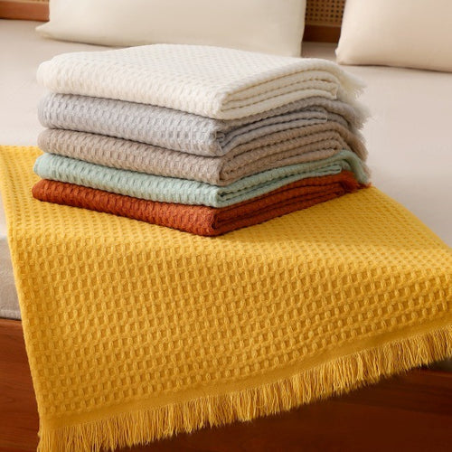 Elegant Textured Knit Throw Blanket
