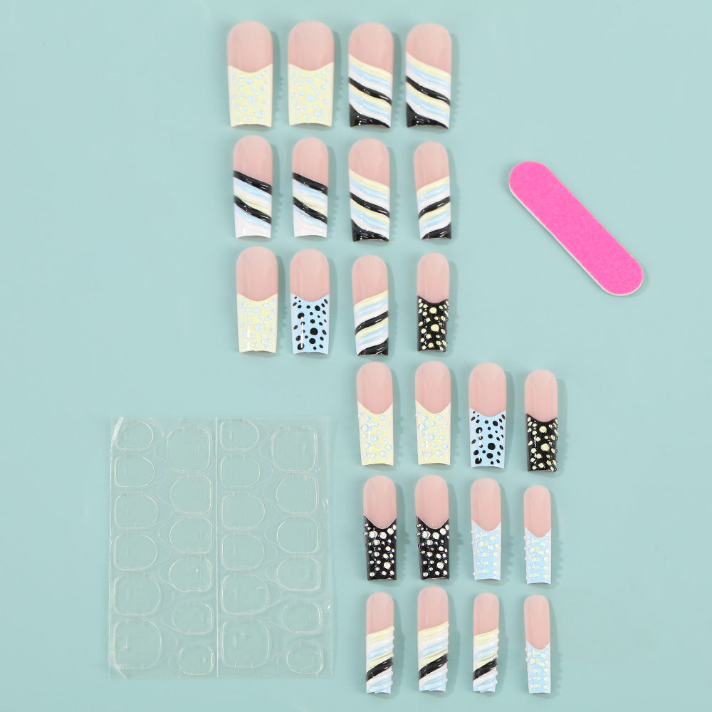 Artificial Nail Set with Stylish Geometric Designs Bowlift