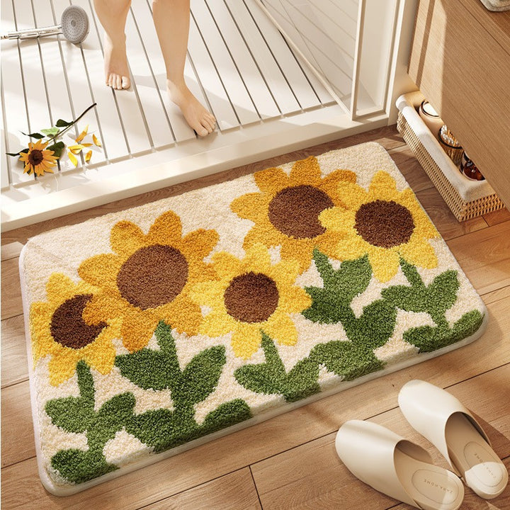Floral Design Bath Mat Bowlift