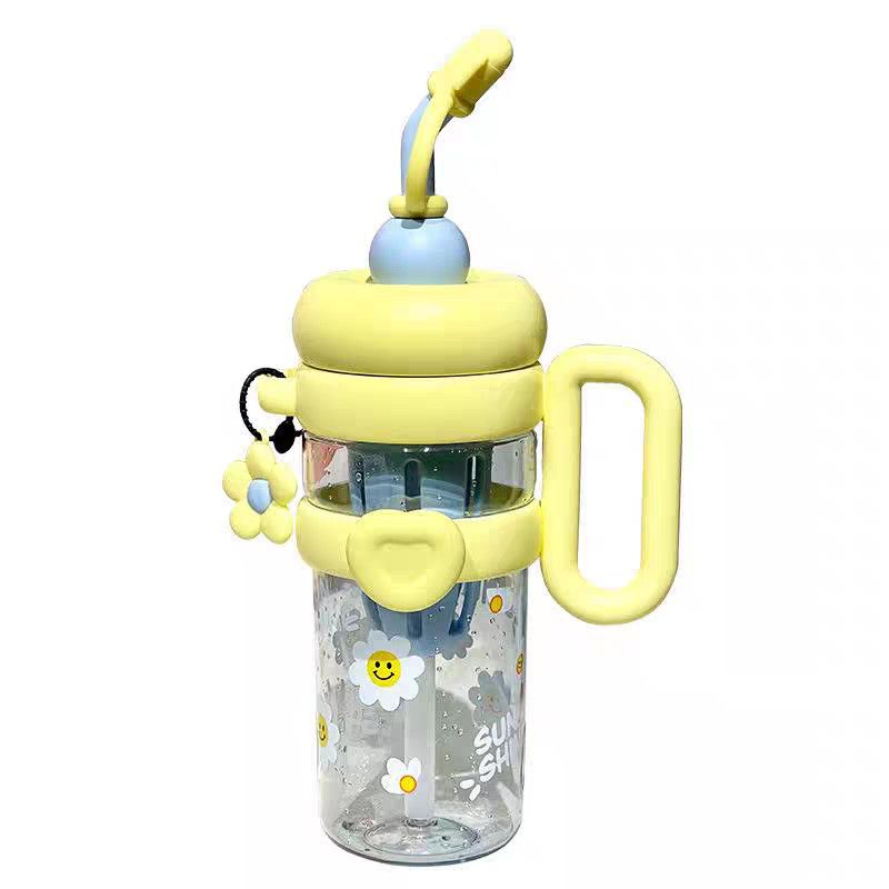 Unisex Water Bottle with Refillable Straw Bowlift