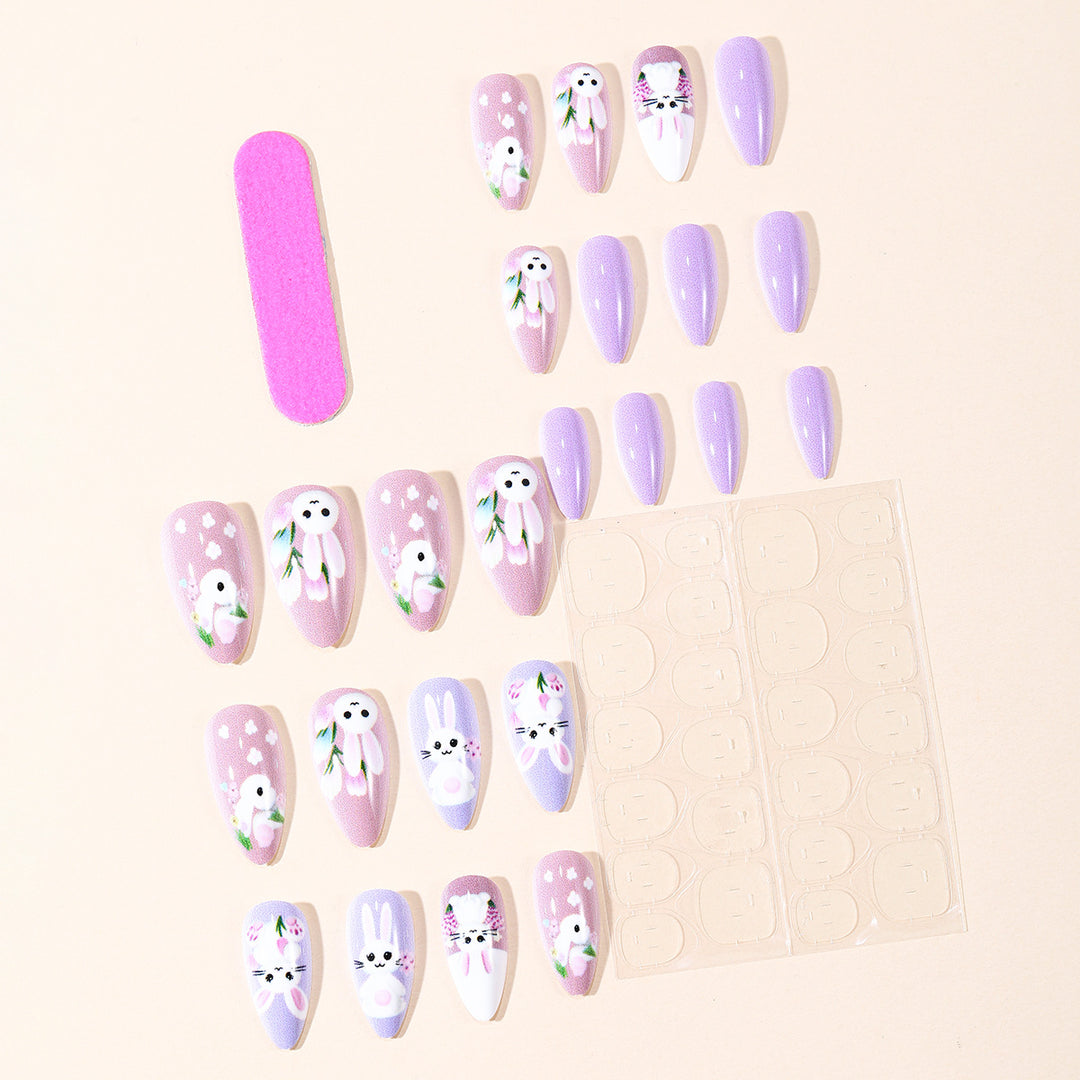 Whimsical Bunny-Themed Nail Art Extensions Bowlift