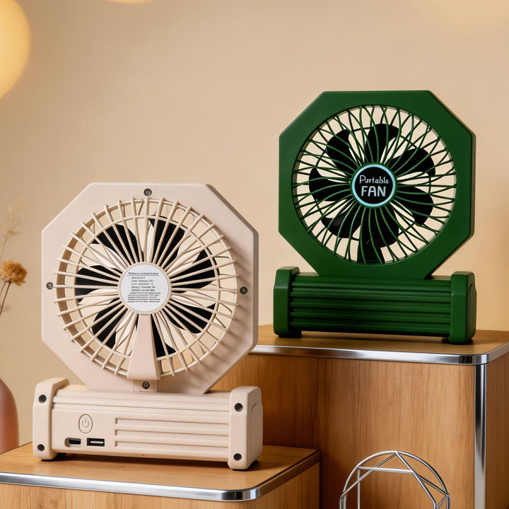 Ladies portable table fan with flexible tilt mechanism and USB connection Bowlift
