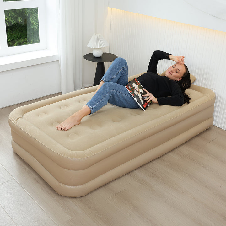 Ladies Inflatable Comfort Mattress with Velvet Surface Bowlift