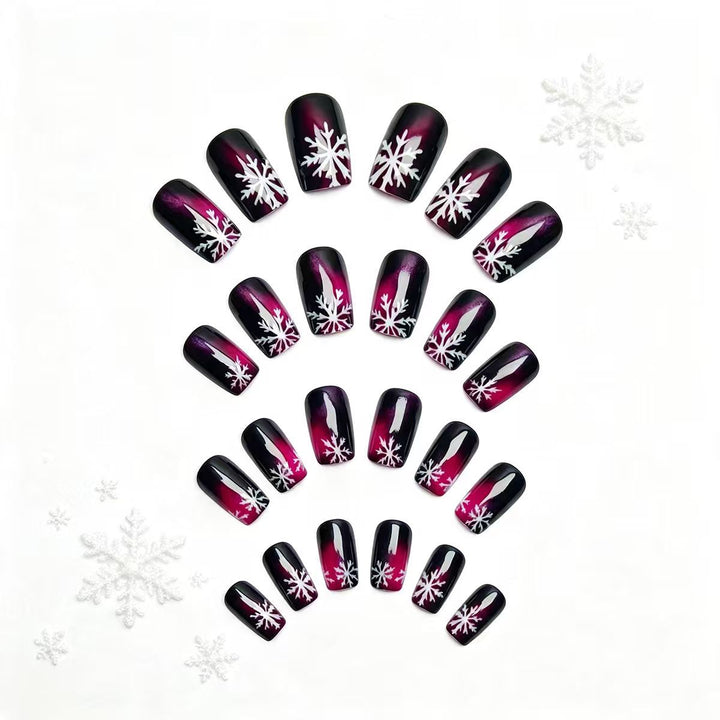 Artificial nails with festive snowflake design Bowlift