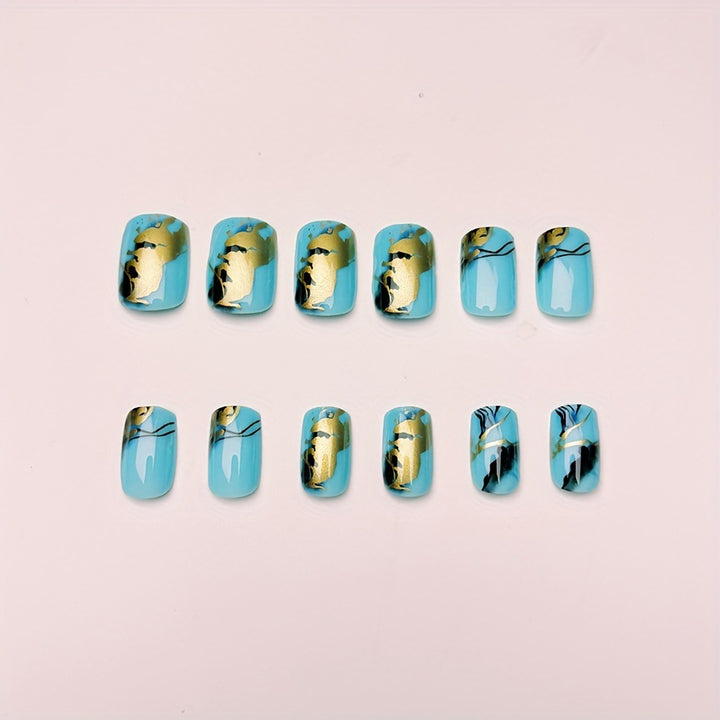 Artistic Marble Effect Nail Design Bowlift