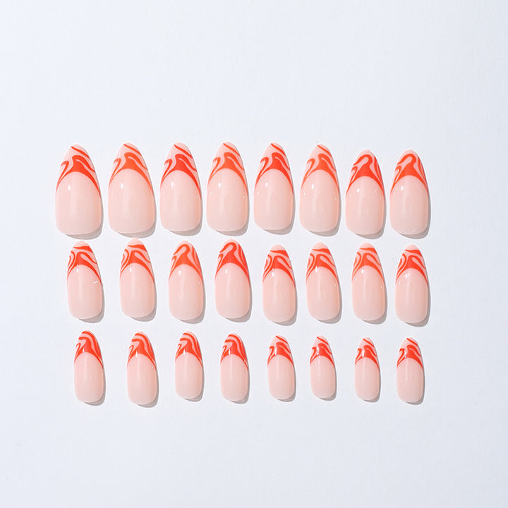 Artistic Flame-Design Press-On Nail Kit Bowlift