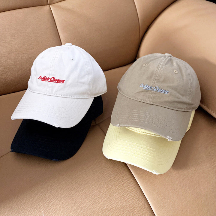 Women's Casual Distressed Cotton Baseball Cap Bowlift