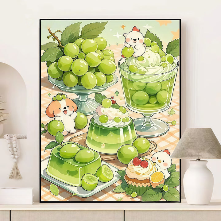 Fruity Dessert-Themed Canvas Art Print Bowlift