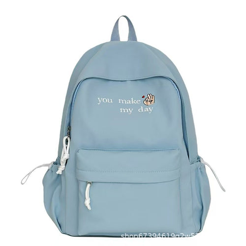 Casual Embroidered Backpack Bowlift