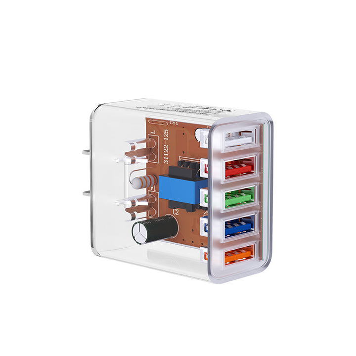 Compact dual-port USB wall charger with smart IC fast charging and foldable plug Bowlift