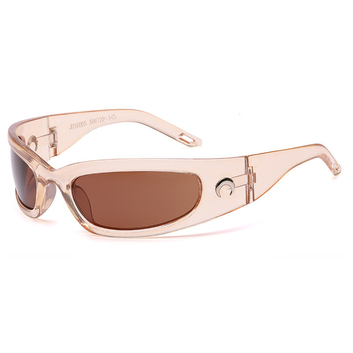 Sleek Transparent Shield Sunglasses