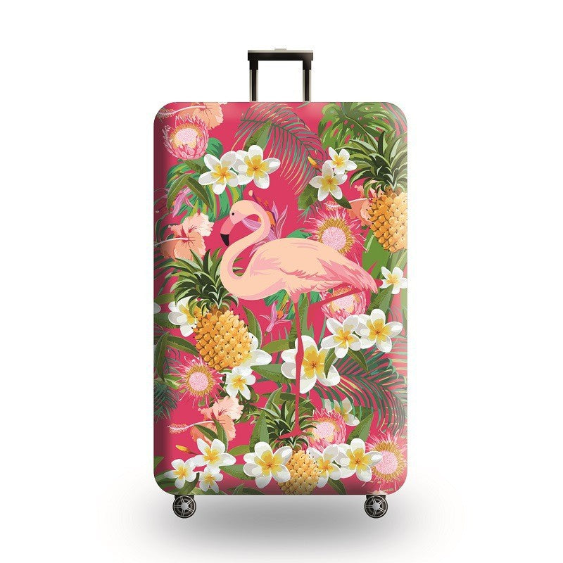 Unisex hard-shell luggage with artistic flamingo motif Bowlift