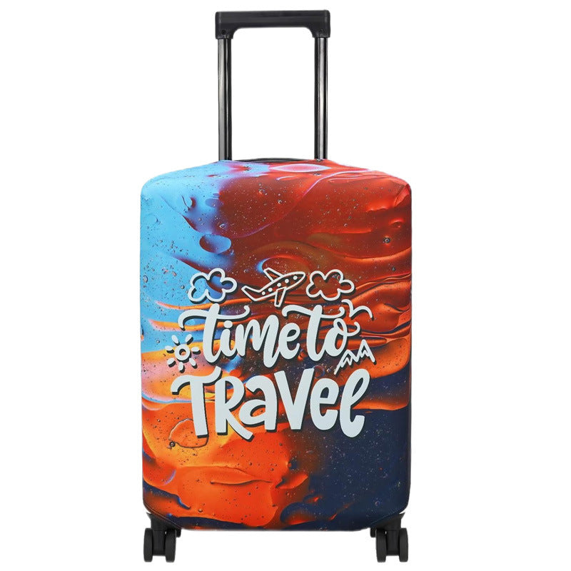Unisex hard-shell cabin trolley with vintage travel illustration, 360° swivel wheels and telescopic handle Bowlift
