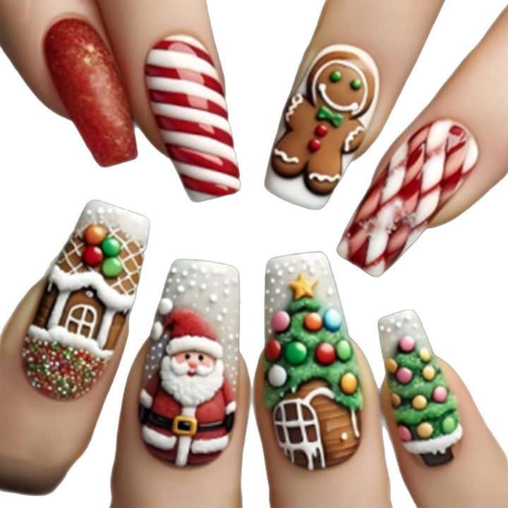 Creative nail art set with Christmas designs Bowlift