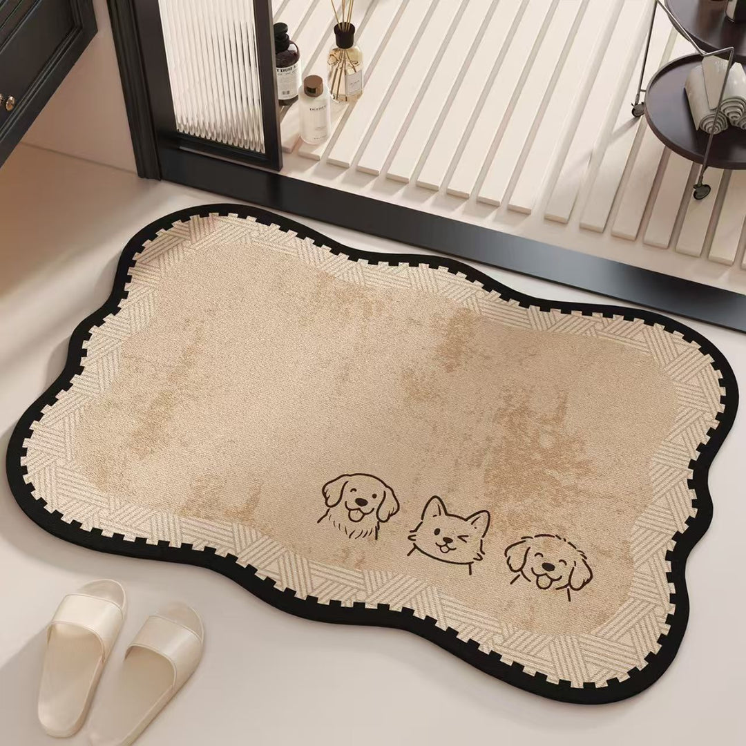 Playful Cat-Themed Bath Mat