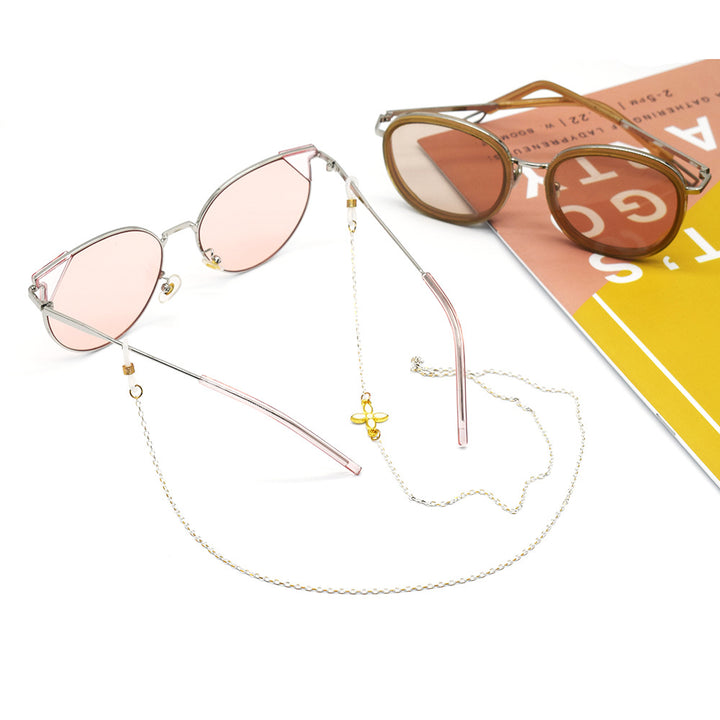 Elegant Floral-Design Eyewear Chain Bowlift