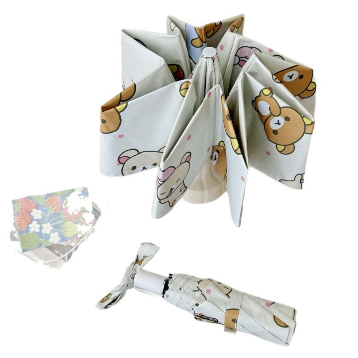 Women's Automatic Folding Umbrella with Cheerful Animal Designs Bowlift
