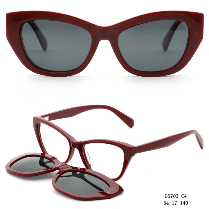 Women's Artfully Designed Cat-Eye Sunglasses with Removable Lenses Bowlift