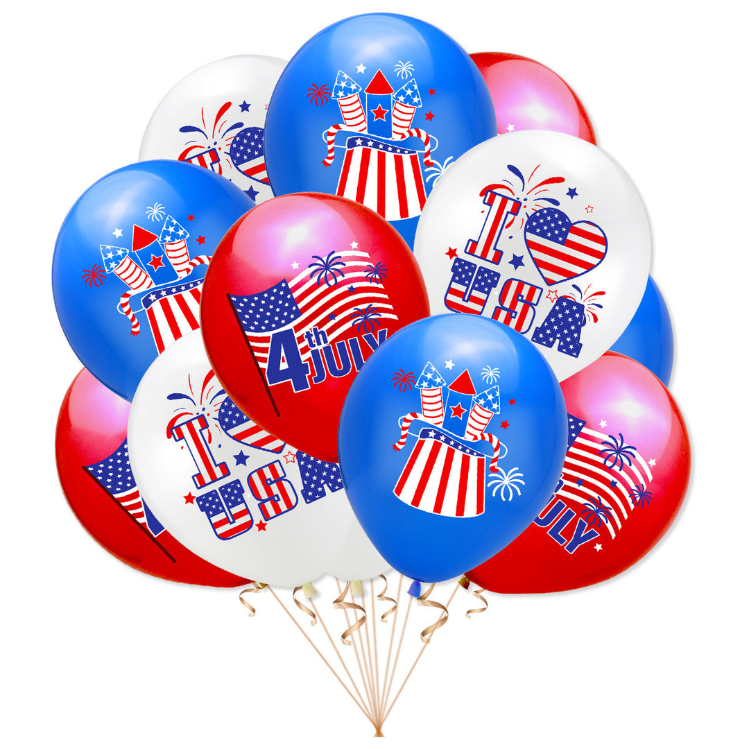 Unisex nan patriotic latex party balloon with USA flag motif and premium print Bowlift