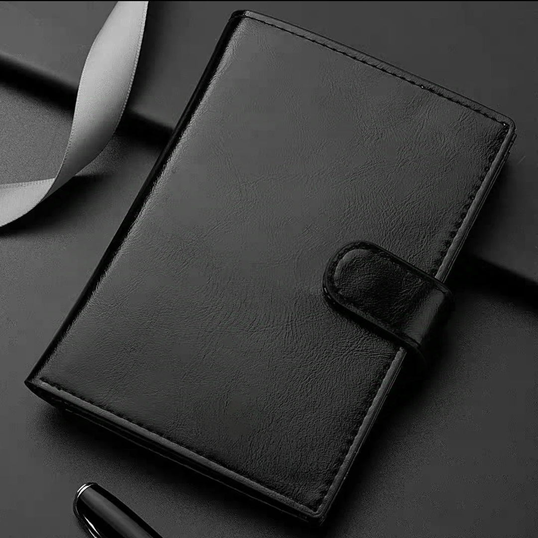 Elegant Textured Leather Planner Wallet Bowlift