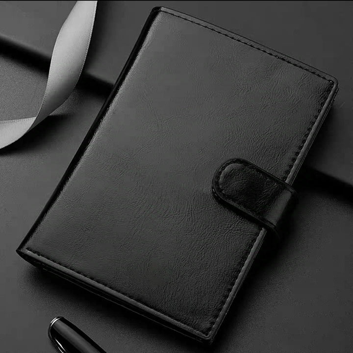 Elegant Textured Leather Planner Wallet Bowlift