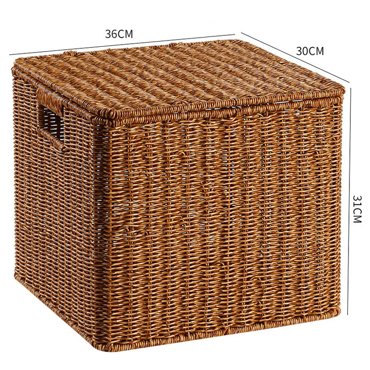 Handcrafted Rectangular Wicker Storage Box Bowlift