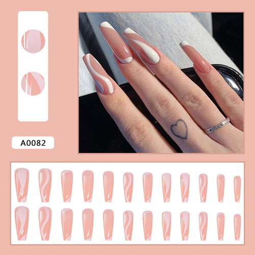 Nail art set with stylish wave lines Bowlift