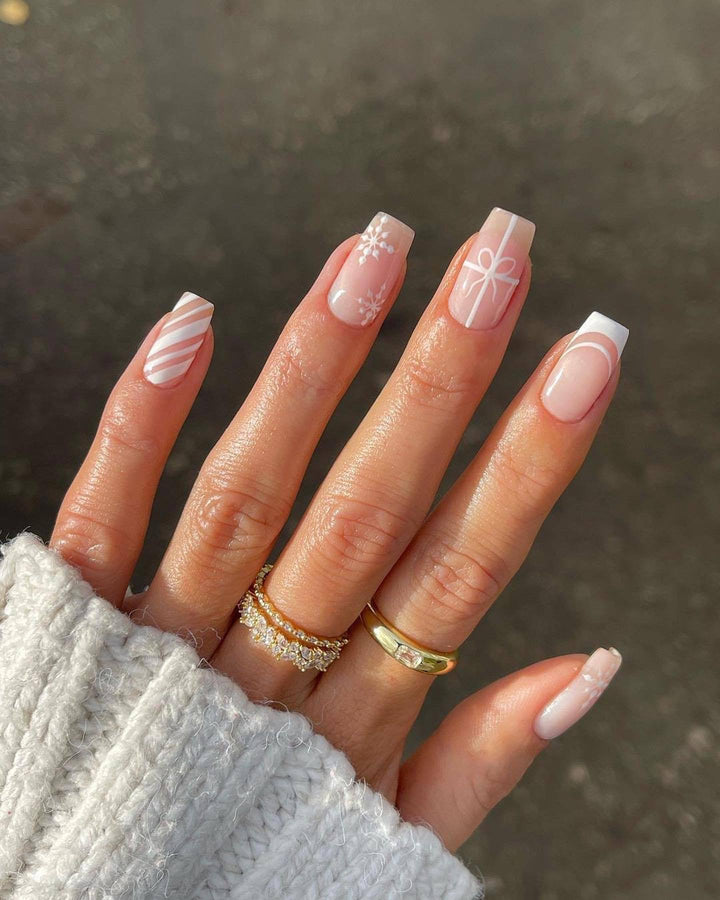 Artistic Winter-Themed Nail Art Bowlift