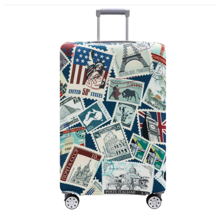 Unisex non-elastic suitcase cover with mandala motif, stretch protective cover for telescopic handle and wheels Bowlift