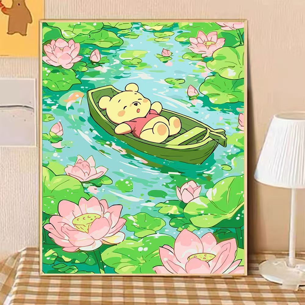 Playful Bear Illustration Canvas Art Bowlift
