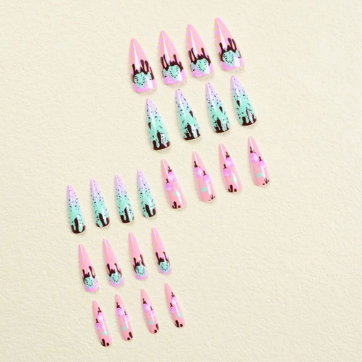 Nail art set with playful ice cream design Bowlift
