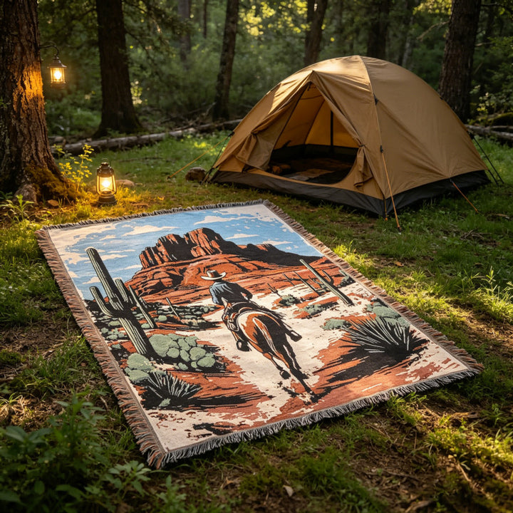 Western-Themed Decorative Throw Blanket