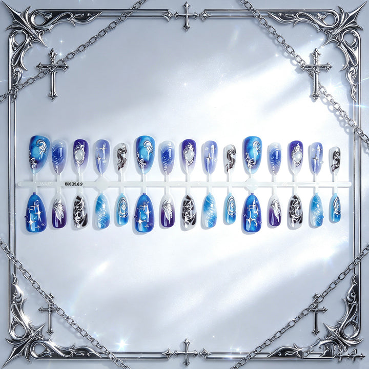Acrylic Nail Set with Elegant Designs Bowlift