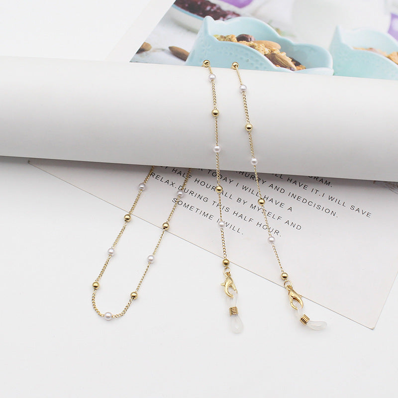 Elegant Pearl Chain Eyewear Holder Bowlift