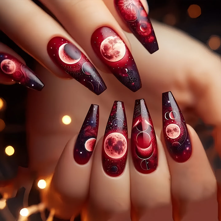 Lunar Themed Press-On Nail Art Bowlift