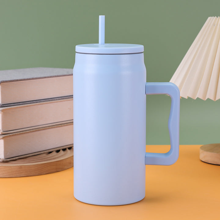 Women's reusable drinking cup with straw and ergonomic handle Bowlift