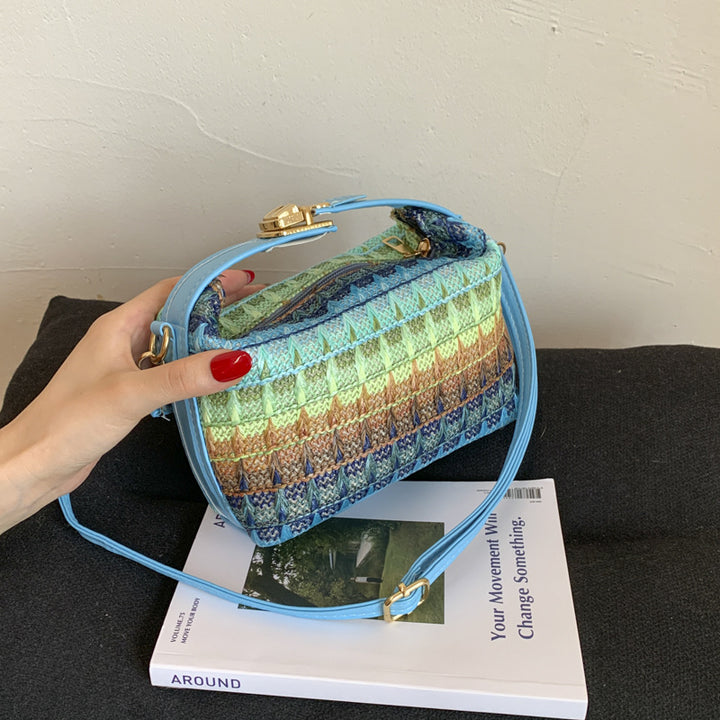 Textured Handwoven Mini Crossbody Bag Bowlift