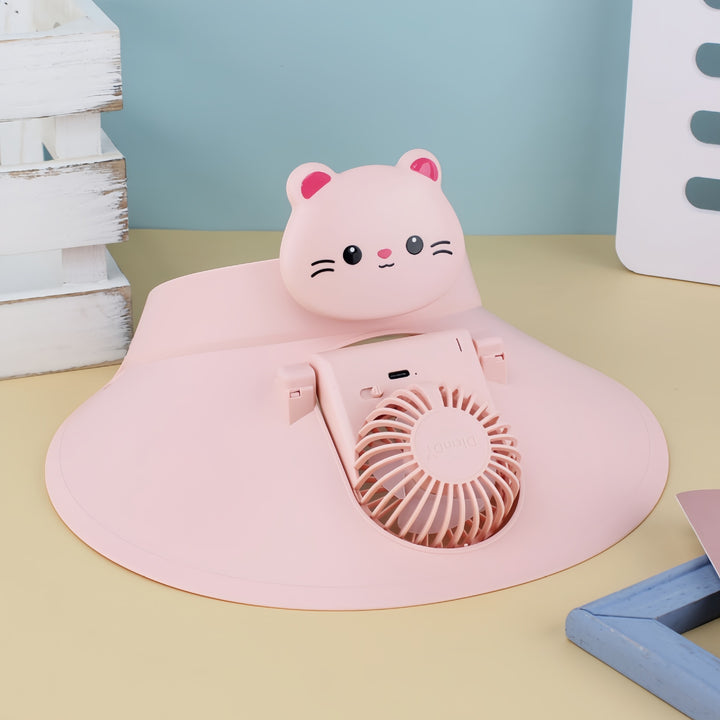 Ladies Portable Hand Fan with Cute Animal Design Bowlift