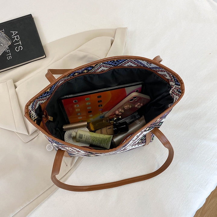 Artistic Woven Tote Handbag