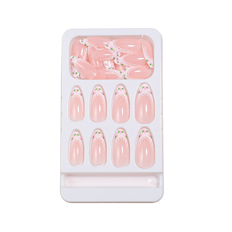 Elegant Floral Accent Press-On Nails Bowlift