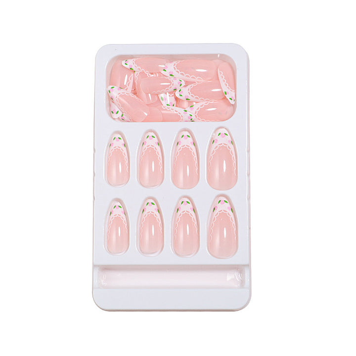 Elegant Floral Accent Press-On Nails Bowlift