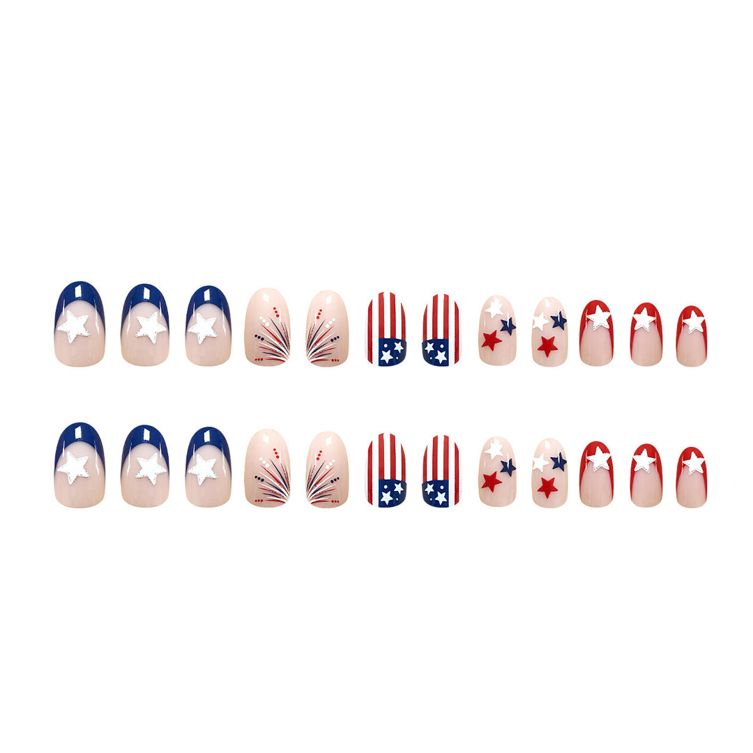 Creative nail art with patriotic motifs Bowlift