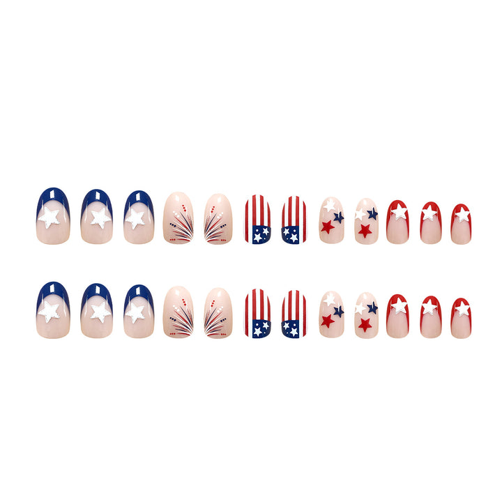 Creative nail art with patriotic motifs Bowlift