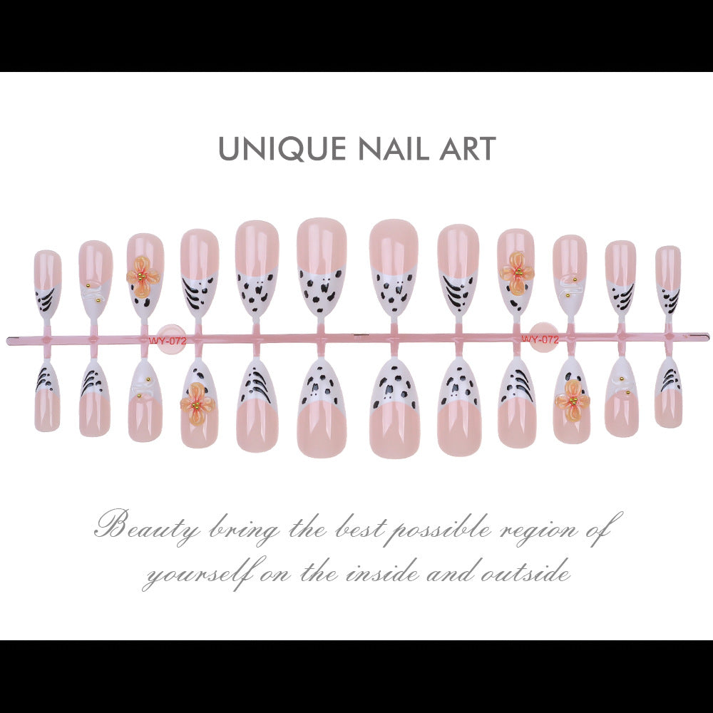 Artistic Flower-Embellished Press-On Nails Bowlift