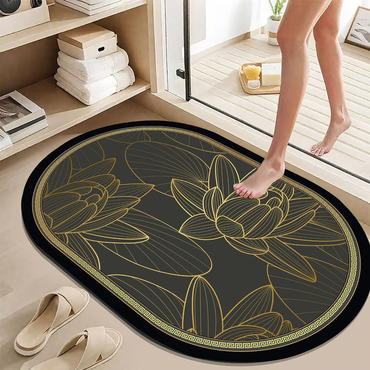 Elegant Lotus Flower Bath Mat Bowlift